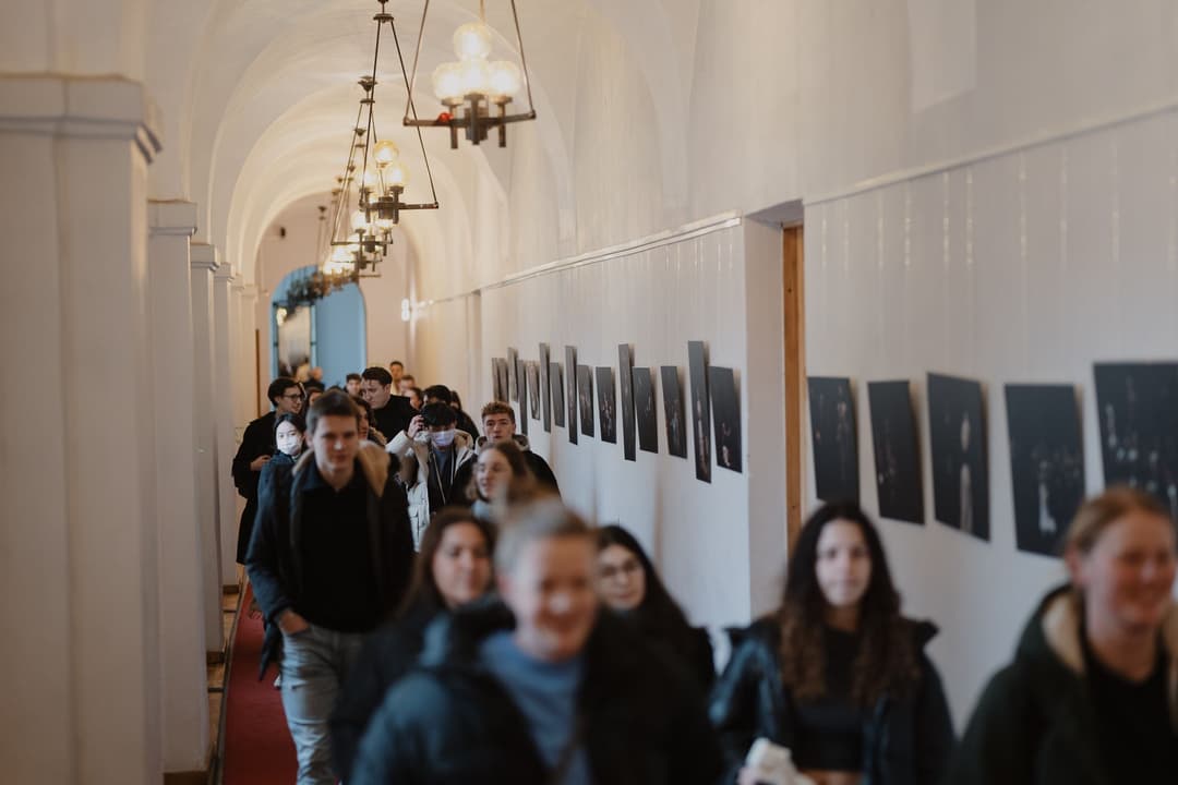 Students in the hall
