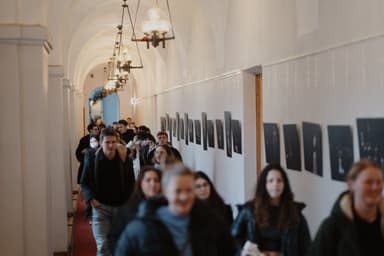 Students in the hall
